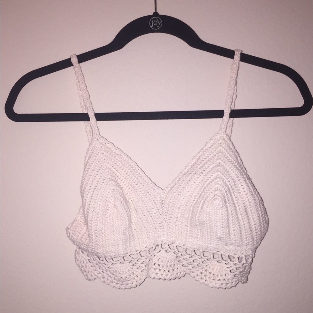 white crochet top